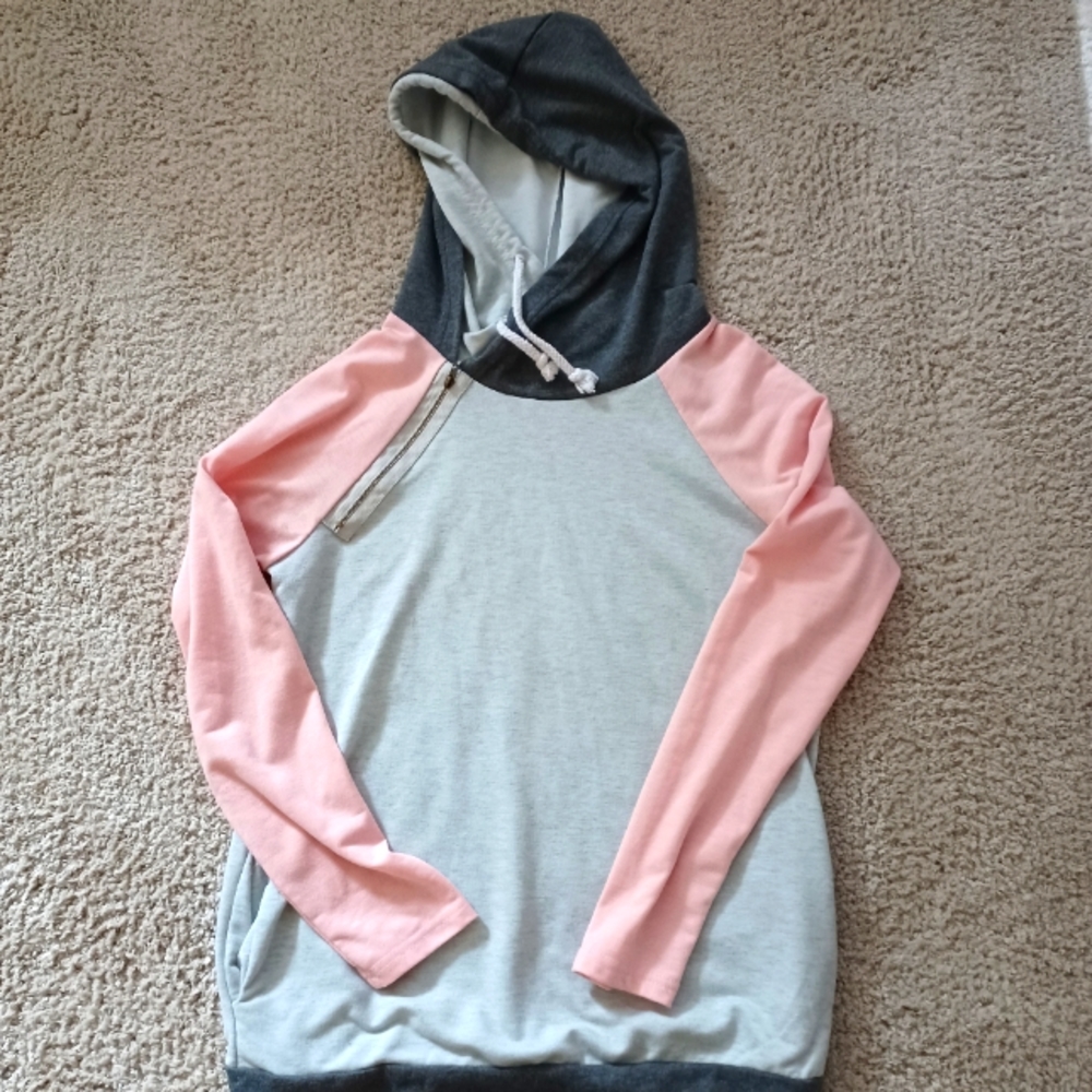 Woman's Pink and Gray Sweatshirt size S